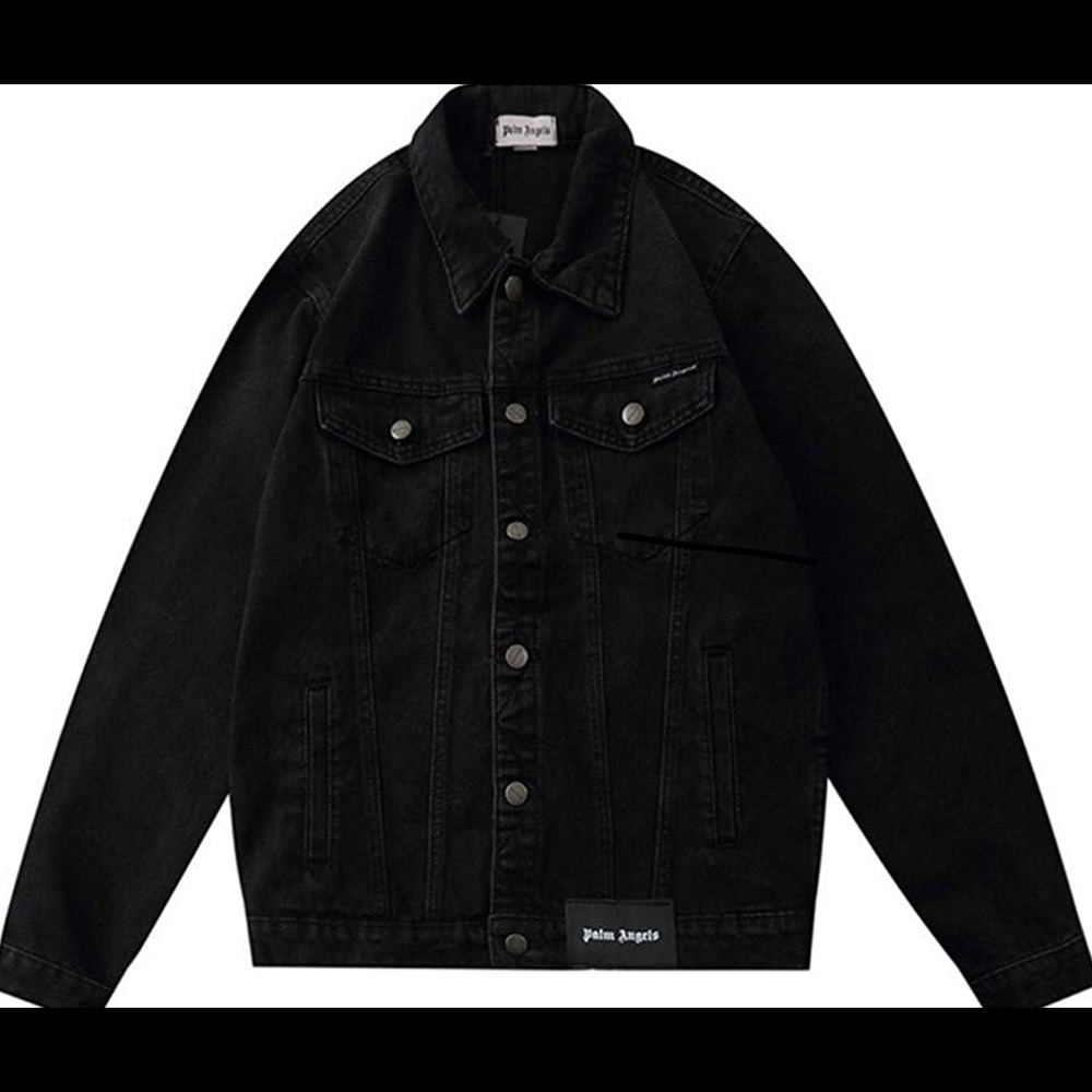 Palm Angels Black Jean Jacket Medium